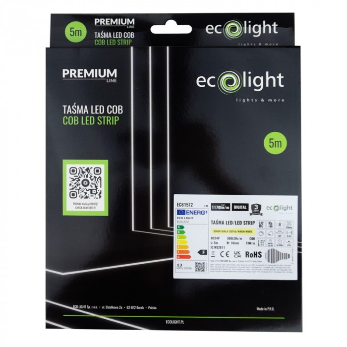 Taśma LED Cyfrowa COB 24V 5m 65W 3000K 1170lm Digital Efekt Płynącej Wody