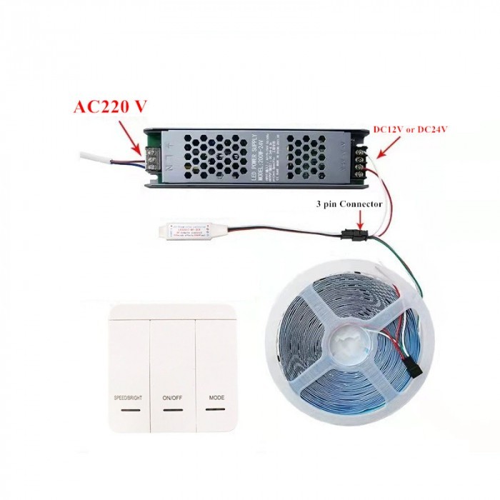 Ściemniacz Sterownik Do Taśm LED Płynącej Wody Cyfrowej 12V 24V Pilot DIY
