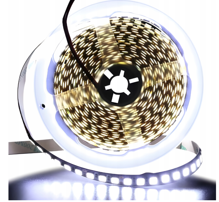 Zestaw Taśma LED SMD 24W 5m 1500LM LEKKIE JASNE ŚWIATŁO ZASILACZ ŚCIEMNIACZ