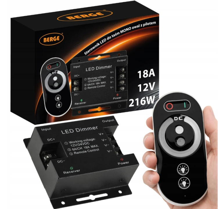 Taśma LED 15m COB Neon 12V 180W MOCNE JASNE ŚWIATŁO ZASILACZ PILOT ZESTAW