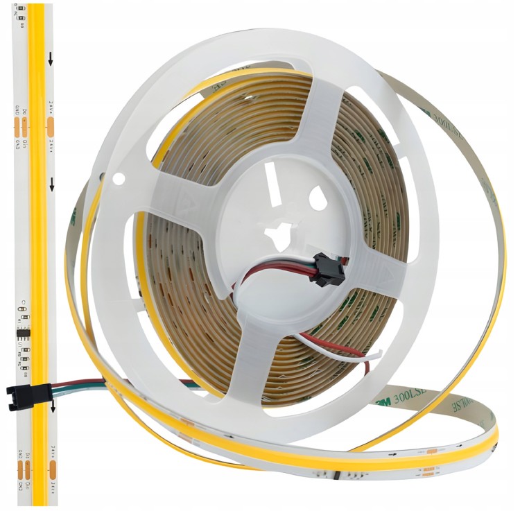 Taśma LED Cyfrowa COB 24V 5m 65W 3000K 1170lm Digital Efekt Płynącej Wody