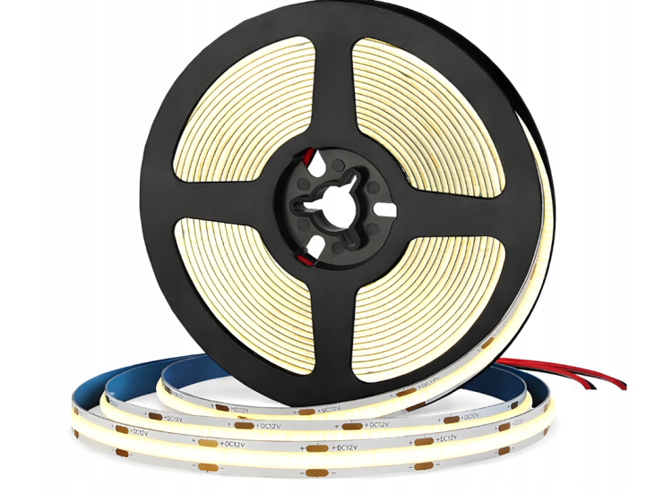 Zestaw Taśma LED COB 12V 5m Neon 4000K NEUTRALNA ZASILACZ 60W PILOT STEROWNIK