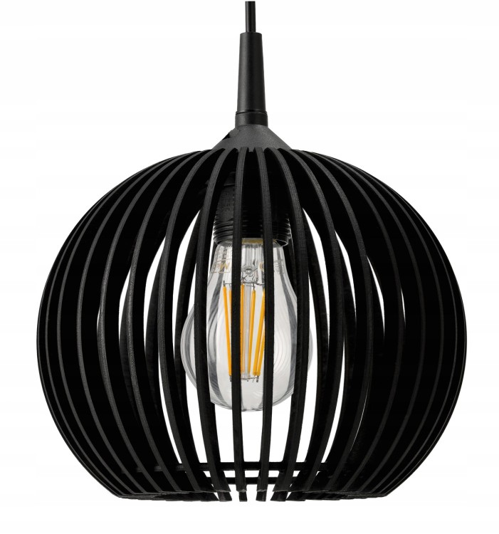 Klosz Do Lampy Na Żyrandol Lampkę Drewniana Kula Gęsta Drewniany Czarny