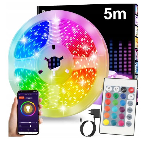 Taśma LED RGB Z PILOTEM WiFi Bluetooth TUYA 5m 23W