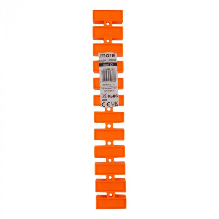 Marka: Ecolight Stan: Nowy EcoLight Złączka Kablowa Zaciskowa Listwa Kostka 12-Torowa 16 mm 1 szt