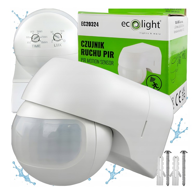 CZUJNIK RUCHU PIR REGULOWANY SENSOR NA PODCZERWIEŃ LED