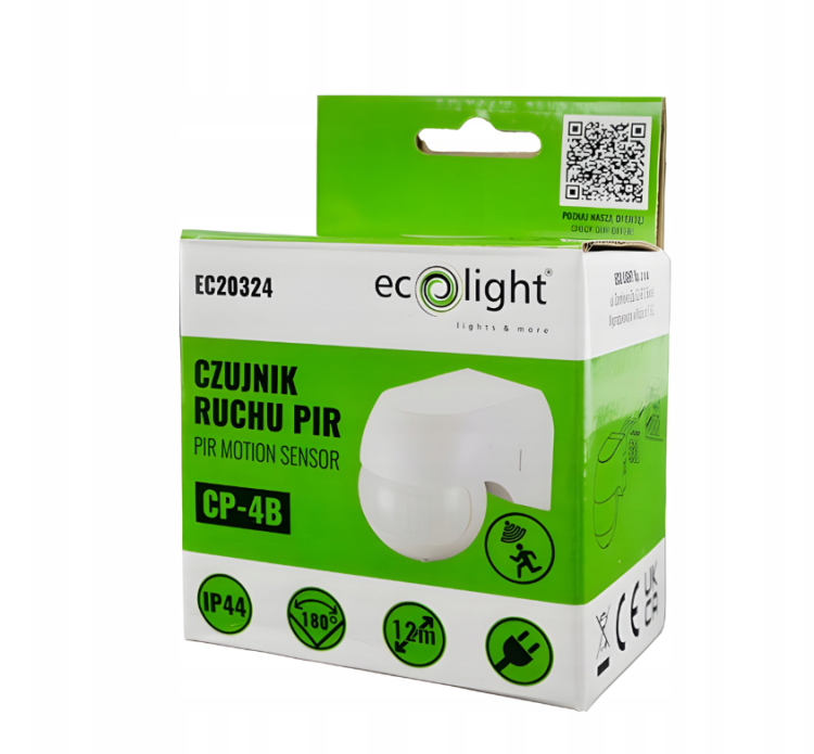 CZUJNIK RUCHU PIR REGULOWANY SENSOR NA PODCZERWIEŃ LED