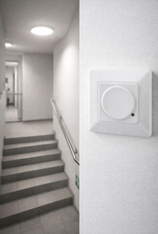 Czujnik Ruchu Mikrofalowy Wpuszczany 180° Biały Max 600W Czujka LED 230V