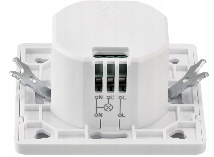 Czujnik Ruchu Mikrofalowy Wpuszczany 180° Biały Max 600W Czujka LED 230V