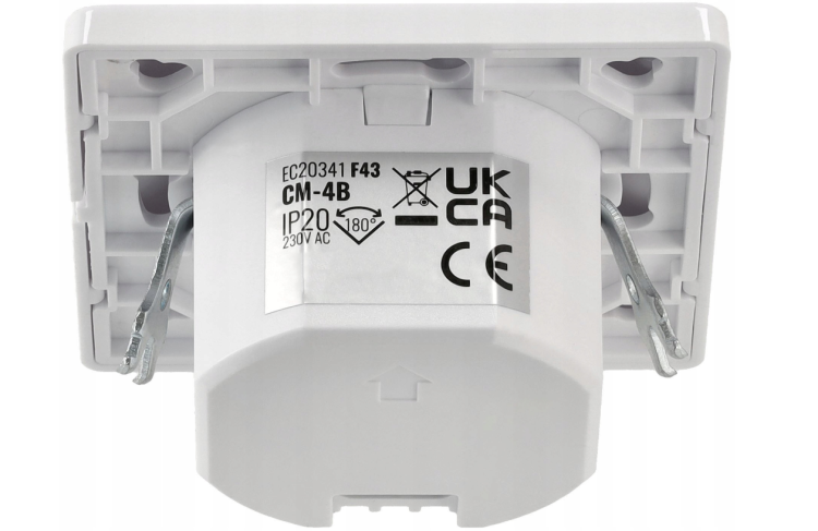Czujnik Ruchu Mikrofalowy Wpuszczany 180° Biały Max 600W Czujka LED 230V