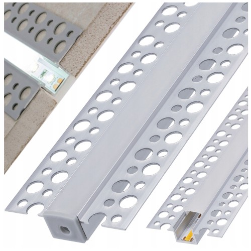 Profil LED Aluminiowy Do Płyt GK Gipsowych 3m Wpuszczany Regips Anodowany