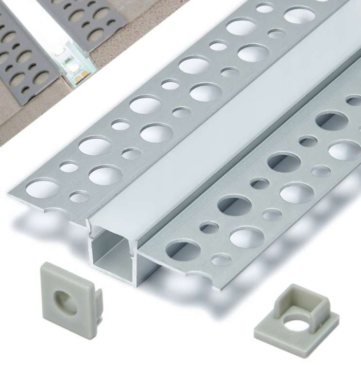 Profil LED Aluminiowy Do Płyt GK Gipsowych 3m Wpuszczany Regips Anodowany