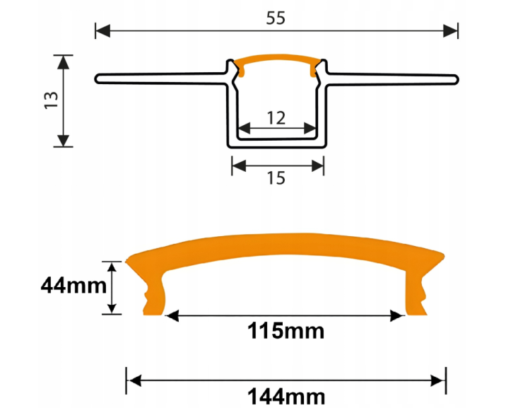 Klosz Do Profil LED GK Regips Gips Mleczny 3m 2m 1m Maskownica PC Osłonka