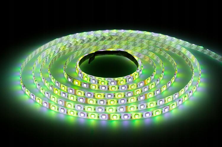 Taśma LED - 12V - 5m - 72W - 300 diód - IP63 - RGB + biała zimna