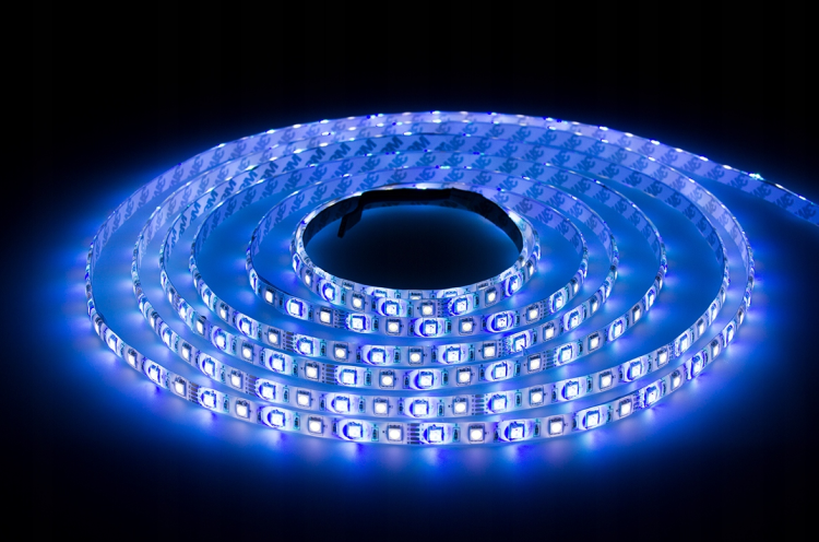 Taśma LED - 12V - 5m - 72W - 300 diód - IP63 - RGB + biała zimna