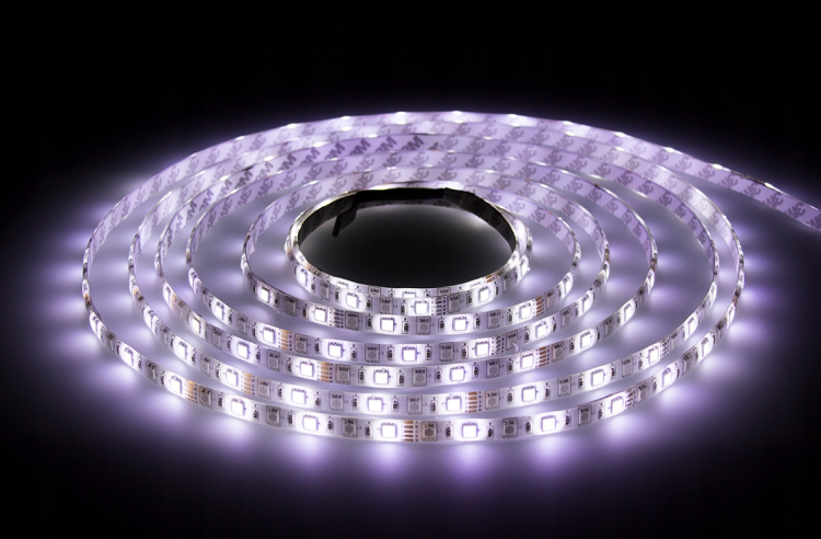 Taśma LED - 12V - 5m - 72W - 300 diód - IP63 - RGB + biała zimna