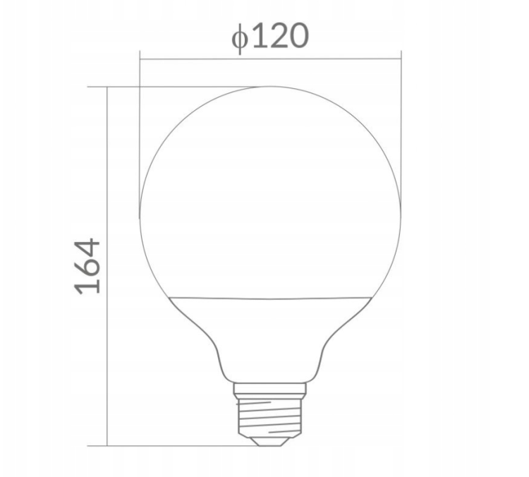 Żarówka E27 25W 2250lm 3000K Wielka Kula Mocne Światło Ciepłe GLOBE G120