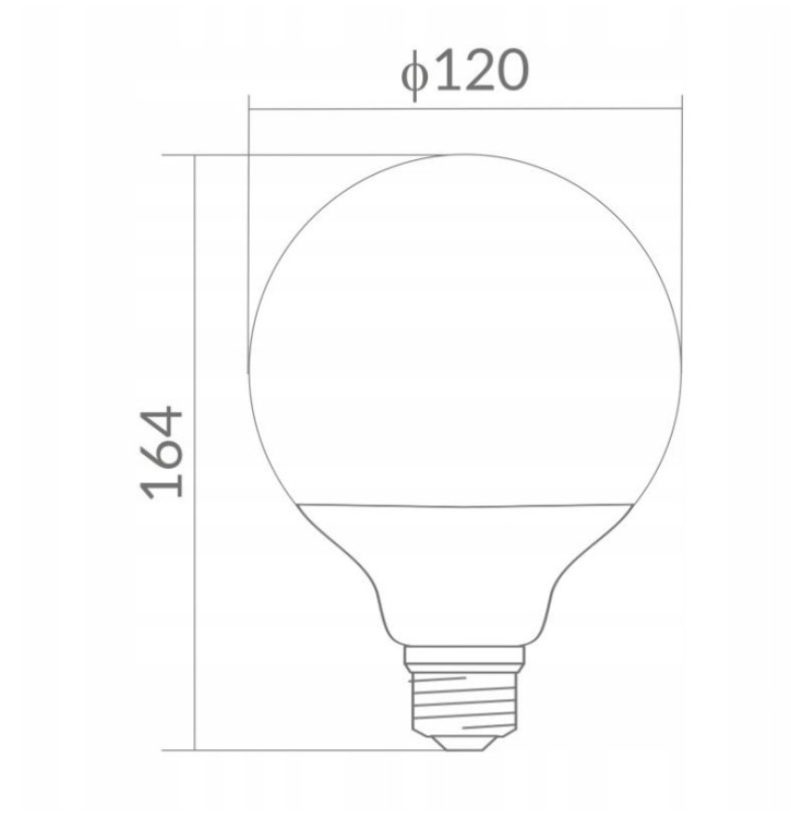 Żarówka E27 25W 2250lm 6500K Wielka Kula Mocne Światło Zimne GLOBE G120