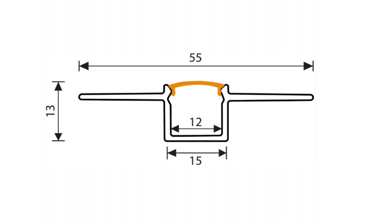 Profil LED Aluminiowy 2m Podtynkowy 12mm Do GK Karton Gips Płytek Zestaw