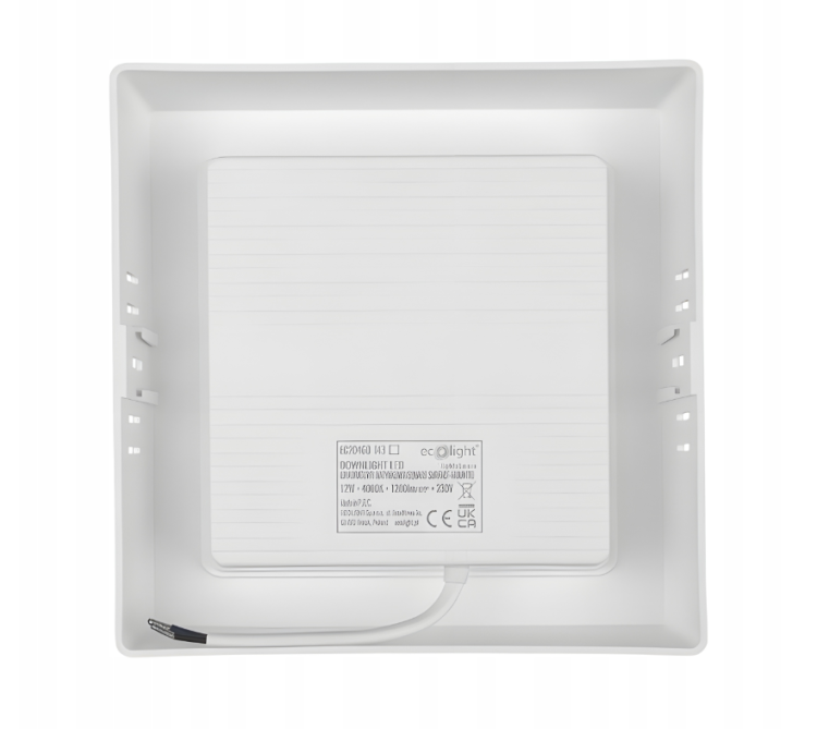 Plafon Lampa Sufitowa LED 12W 1200lm Natynkowa Oprawa Kwadratowa 4000K