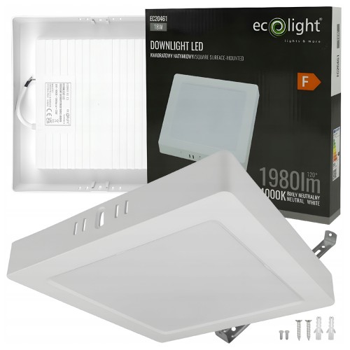 Plafon Lampa Natynkowa LED Oprawa Sufitowa 18W 4000K Biała Do Salonu