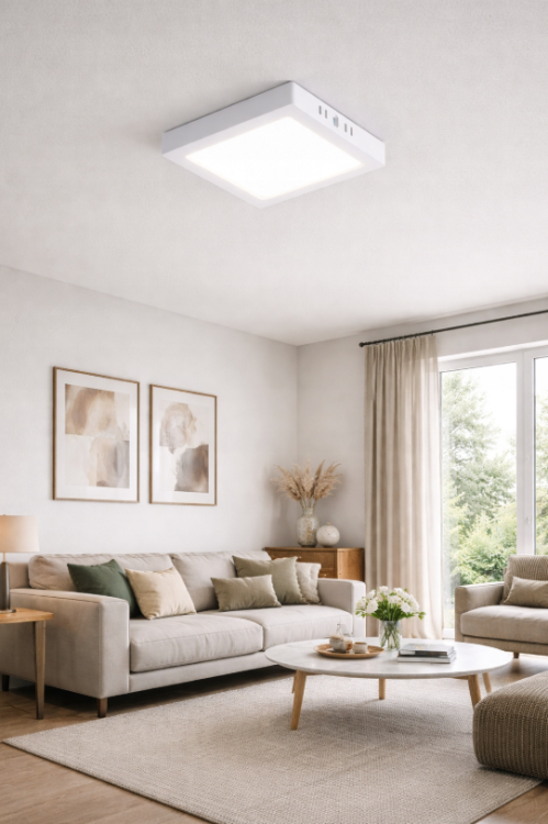 Plafon Lampa Natynkowa LED Oprawa Sufitowa 18W 4000K Biała Do Salonu