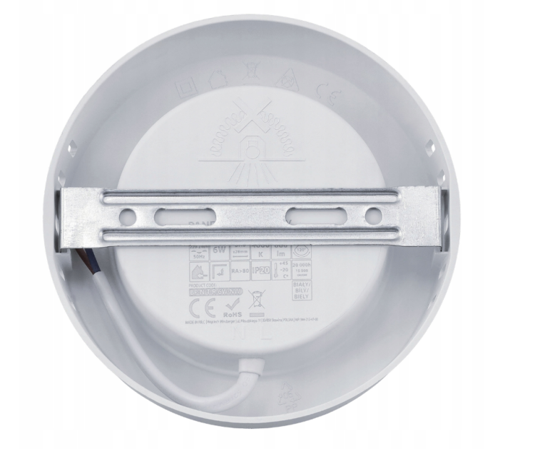 Lampa Sufitowa LED Plafon Natynkowy Okrągły 6W 4000K 660lm Biała Neutralna