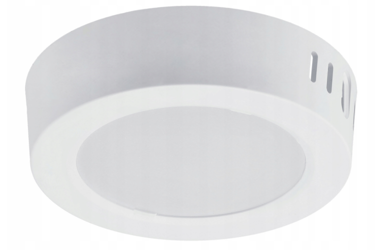 Lampa Sufitowa LED Plafon Natynkowy Okrągły 6W 4000K 660lm Biała Neutralna