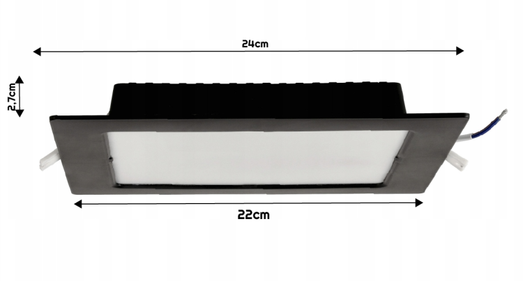 Lampa Podtynkowa LED Wpuszczana Plafon Sufitowy 18W 1980lm 4000K Czarna