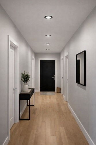 Plafon LED Lampa Sufitowa Podtynkowy Wpuszczana 24W 2640lm 4000K Czarna