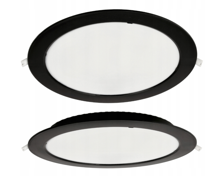 Plafon LED Lampa Sufitowa Podtynkowy Wpuszczana 24W 2640lm 4000K Czarna