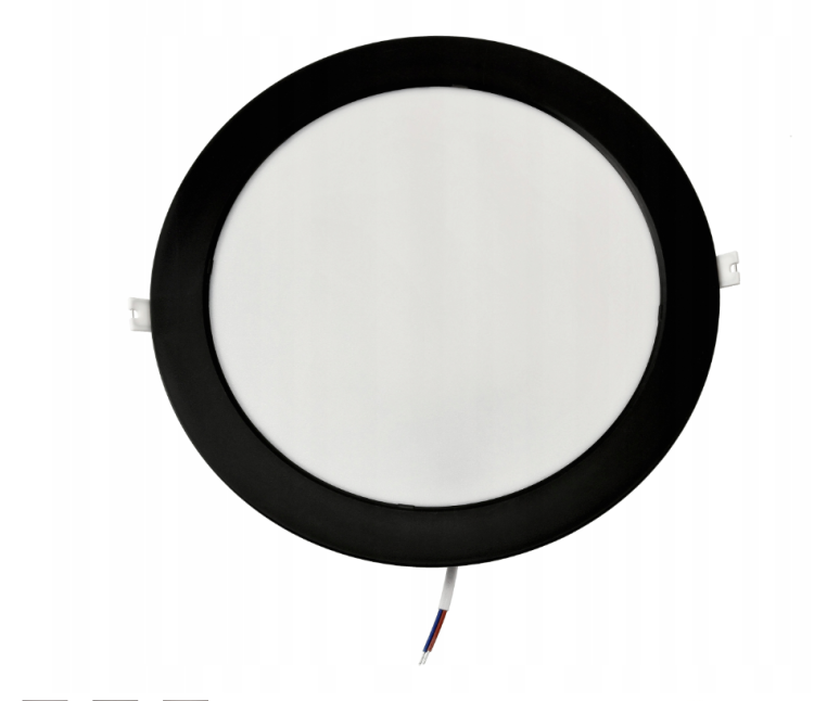 Plafon LED Lampa Sufitowa Podtynkowy Wpuszczana 24W 2640lm 4000K Czarna