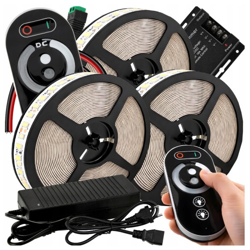 Zestaw Taśma LED 12V 15m 72W ŚWIATŁO DZIENNE JASNE ZASILACZ PILOT STEROWNIK