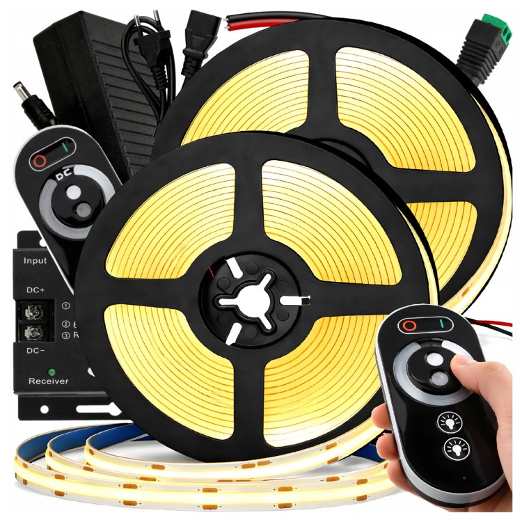 Zestaw Taśma LED 10m COB Neon 12V 320 diod 120W JASNE MOCNE ŚWIATŁO 8mm