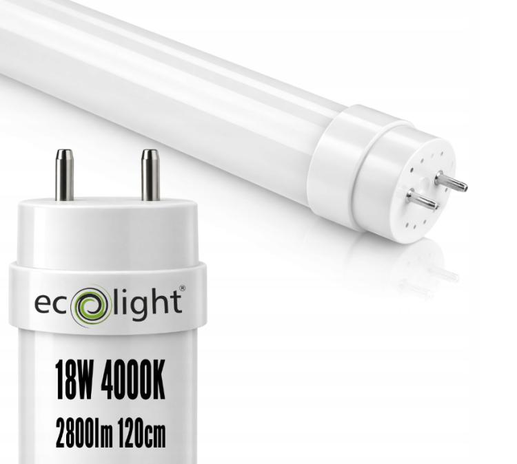 ZESTAW 4x Świetlówka Tuba LED 120cm 18W 2880lm 4000K Światło Lampa Do Magazynu