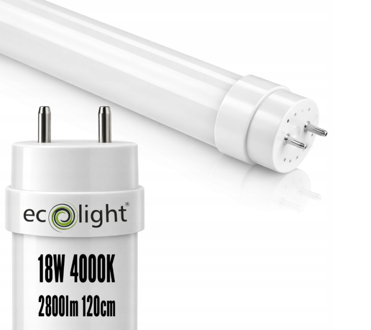 ZESTAW 10x Tuba Świetlówka LED 120cm 18W 2880lm 4000K Światło Lampa Do Magazynu