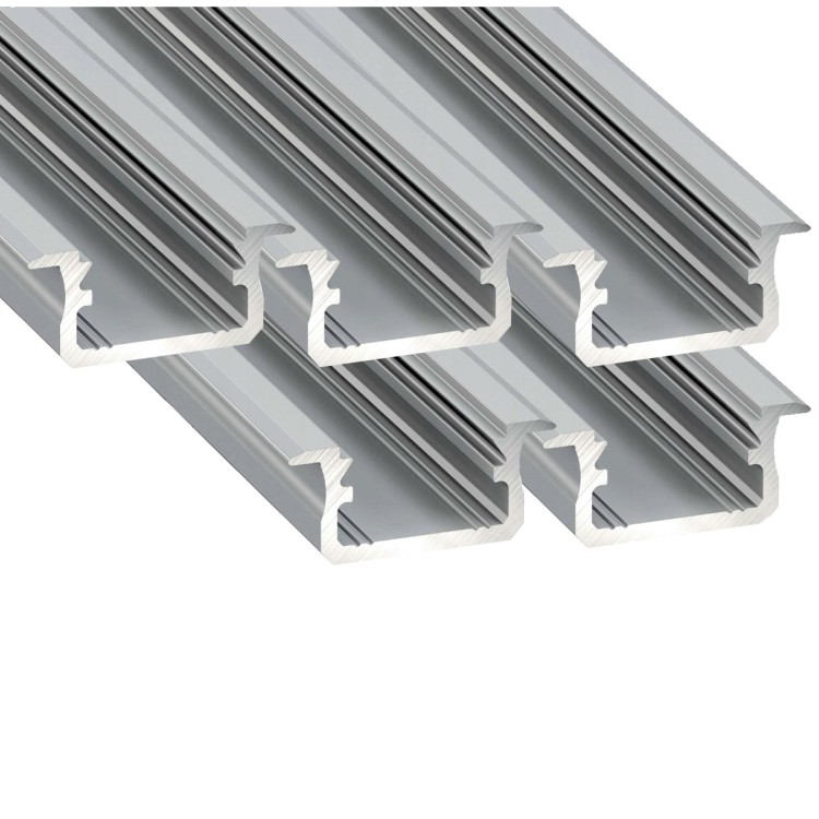5x Profil LED Srebrny Anodowany 3m 300cm Wpuszczany Premium Typ B Lumines