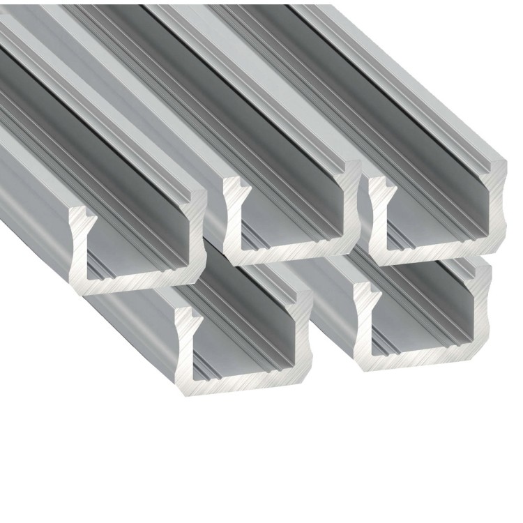 5x Profil LED Srebrny Anodowany 3m 300cm Natynkowy Premium Typ X Lumines