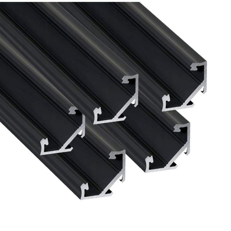 5x Profil LED Czarny Rogowy Narożny 3m 300cm Nawierzchniowy Premium B Lumines