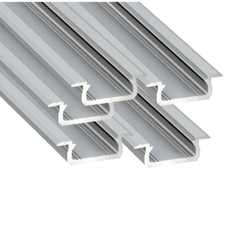 5x Profil LED Srebrny Anodowany 3m 300cm Wpuszczany Aluminiowy Typ Z LUMINES