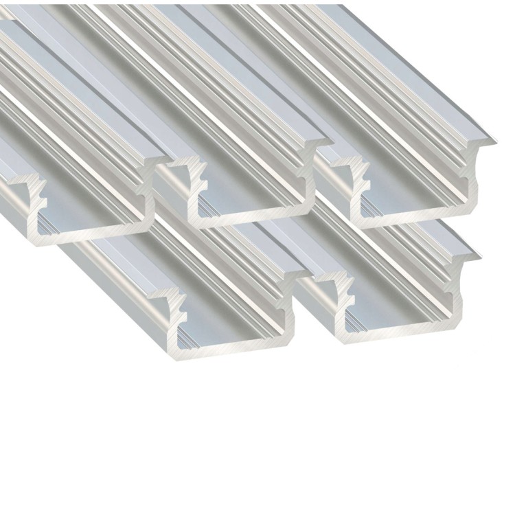 5x Profil LED Surowy Anodowany 3m 300cm Wpuszczany Premium Typ B Lumines