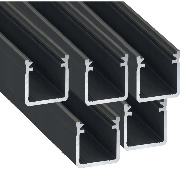5x Profil LED Czarny Natynkowy 3m 300cm Powierzchniowy Głęboki Typ Y Lumines