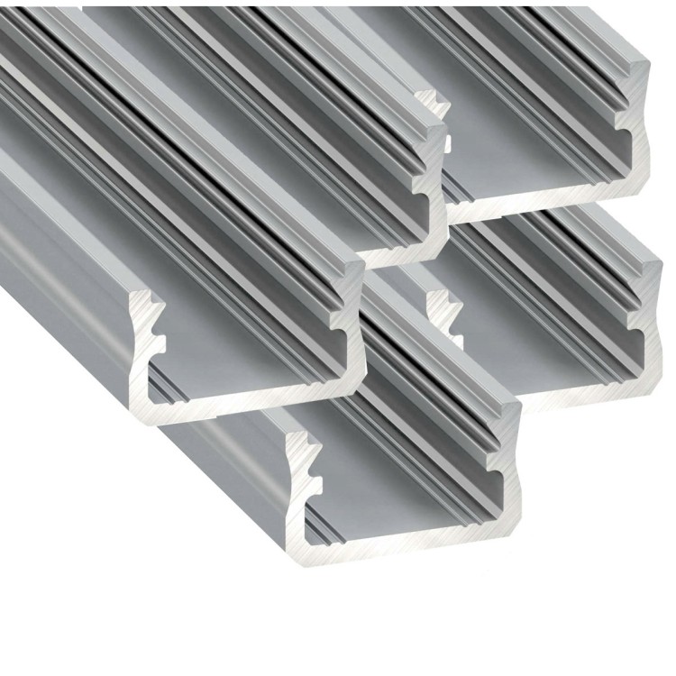 5x Profil LED Srebrny 3m 300cm Nawierzchniowy Natynkowy Premium Typ D Lumines