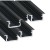 5x Profil LED Czarny Anodowany 3m 300cm Wpuszczany Premium Typ B Lumines