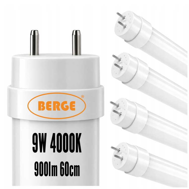 4x Tuba Świetlówka LED 9W = 18W 900lm 60cm 4000K G13 T8 Barwa Neutralna