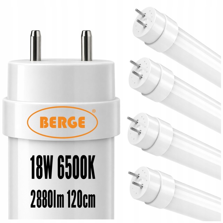 4x Świetlówka Tuba LED 120cm T8 18W 2520lm 6000K Mocarne Światło LEDOWE G13