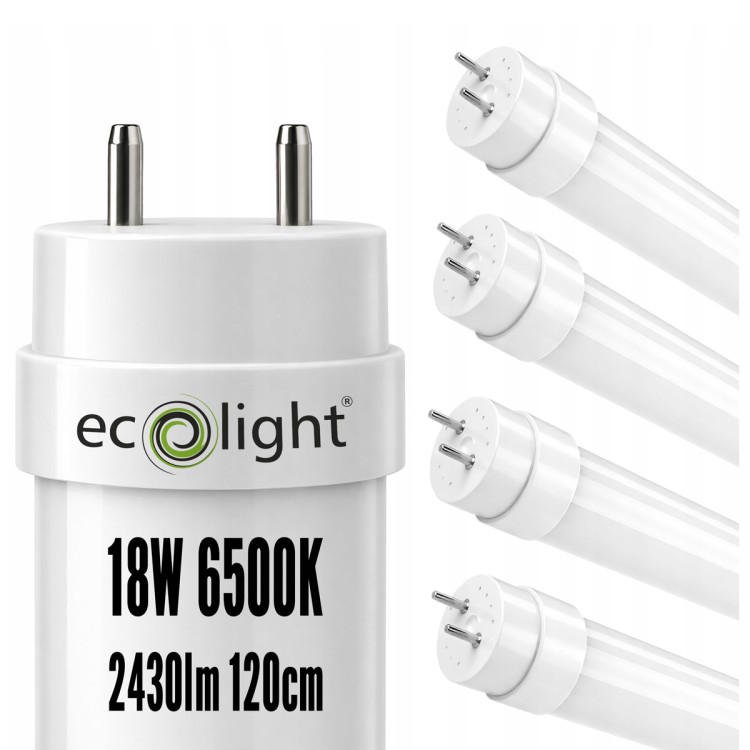 ZESTAW 4x Świetlówka Tuba LED 120cm 18W 2430lm 6500K MOCNA T8 G13 MOCNE ŚWIATŁO