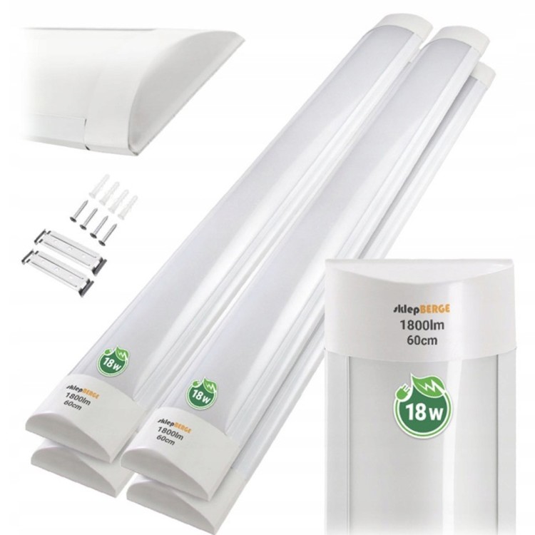 4x  Lampa LED Panel 60cm do Garażu Warsztatu 18W