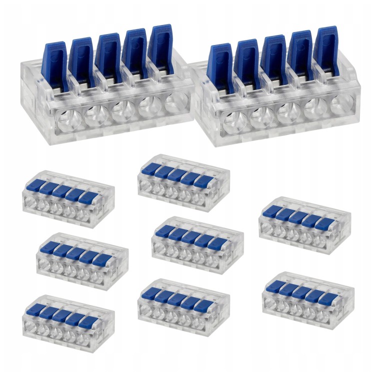 Zestaw 10x Szybkozłączka 5-Przewodowa 32A 0,2-4mm 4KV 250V Szybkozłączk