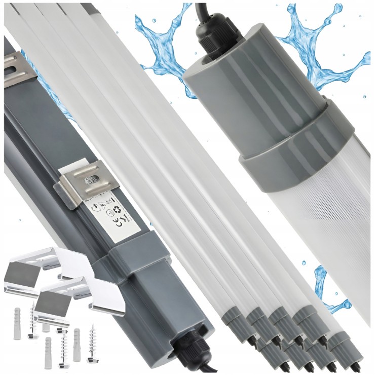 ZESTAW 8x Lampa Do Garażu LED 36W 120cm 3000lm Hermetyczna Oprawa Do Garażu Zestaw